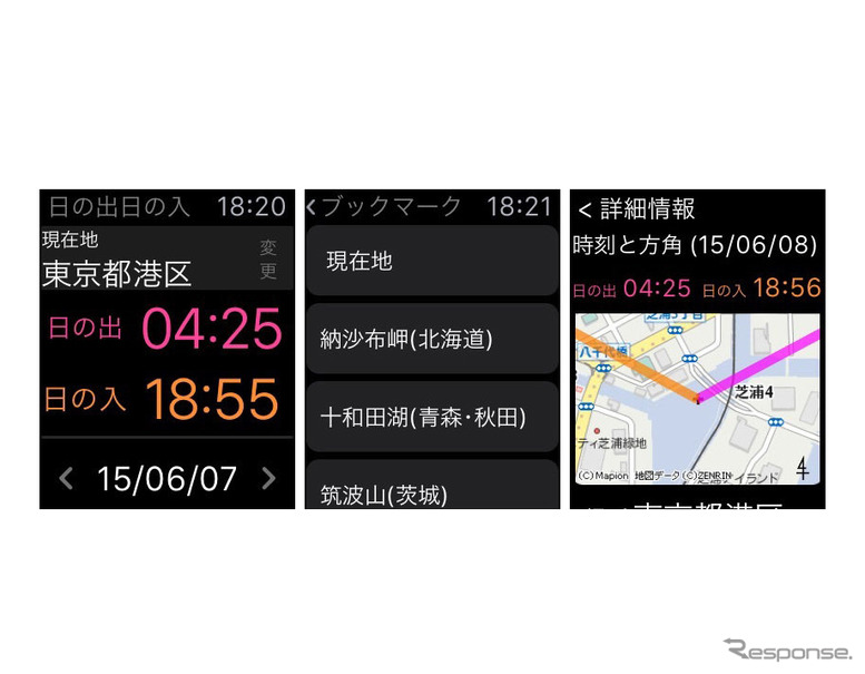 時間 現在地 日の出