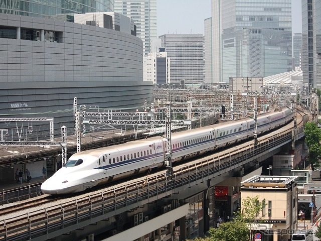 JR東海が保有するN700系の改造工事が完了。8月に「完遂式」が行われる。写真はN700系の改造車。