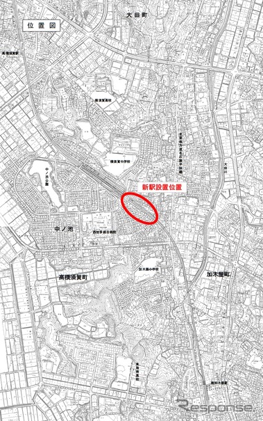 名鉄は河和線高横須賀～南加木屋間の新駅設置について愛知県東海市と合意したと発表した。画像の赤丸部分が設置予定地