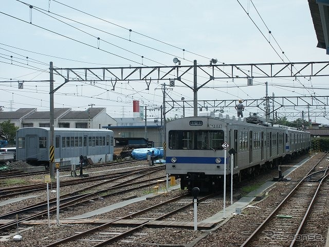 福島交通飯坂線の桜水車両基地。10月24日に一般公開イベントが行われる。