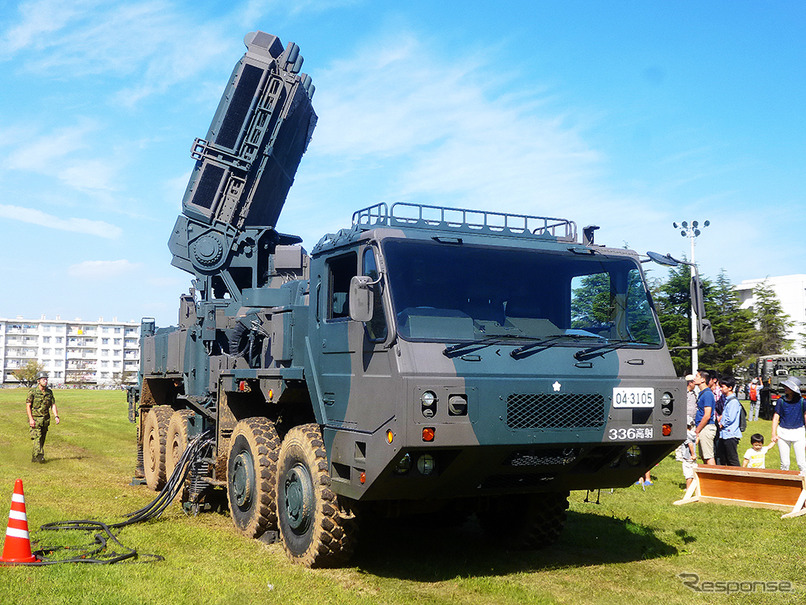 第2高射特科群の03式中距離地対空誘導弾 射撃用レーダ装置車（千葉県、松戸駐屯地一般公開イベント、10月3日）