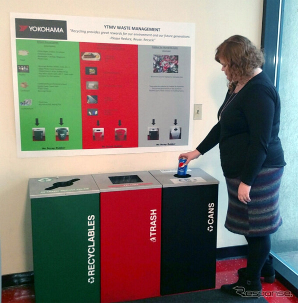 ごみのリサイクル（ヨコハマタイヤ・マニュファクチャリング・バージニア）