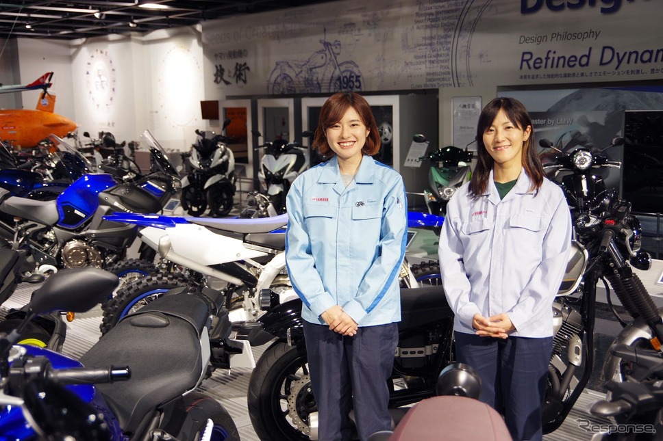 ヤマハ発動機の女性エンジニア、と渡邊真帆さん(左)と神谷久美子さん(右)