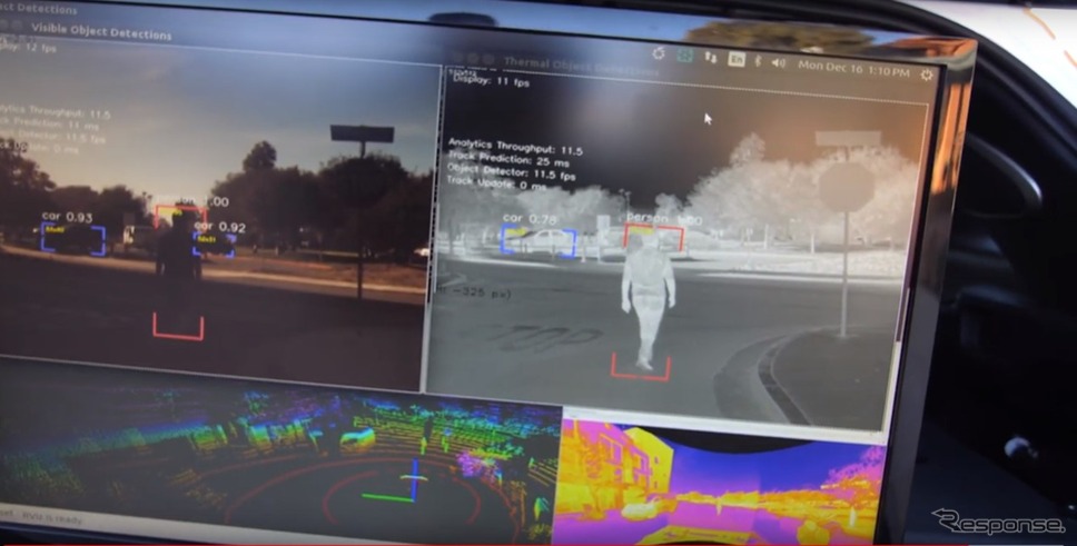 Flir社の赤外線カメラで物体の検出。識別したデータを「Ansys VRXPERIENCE」に統合している