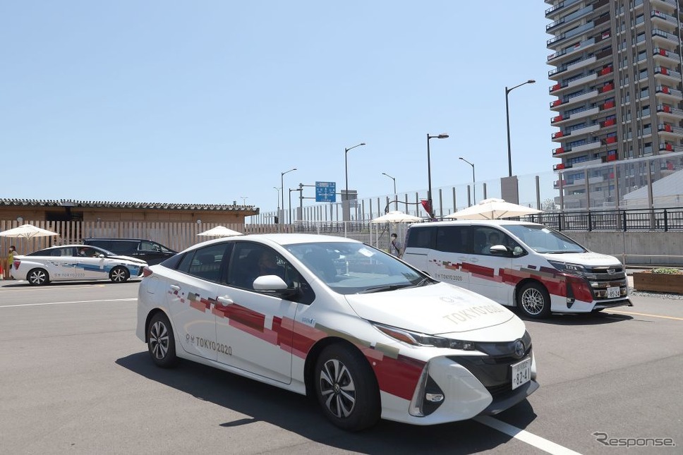 7月21日、オリンピック選手村周辺駐車場