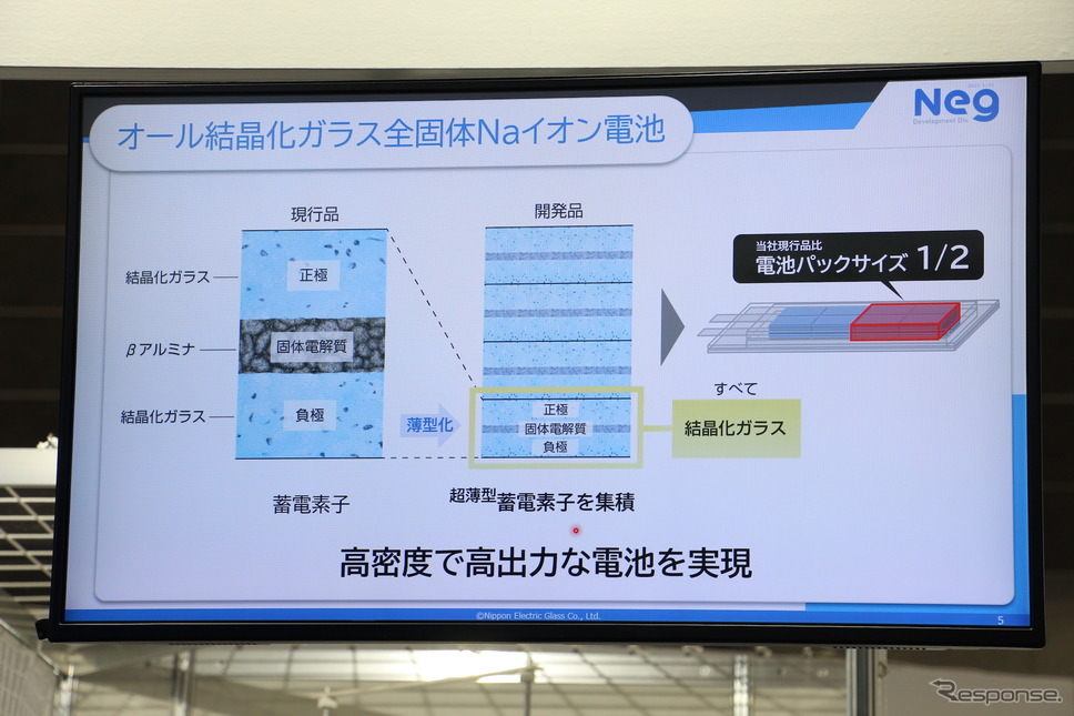 結晶化ガラス製の全個体ナトリウムイオン電池、日本電気硝子が