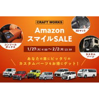 カーアクセサリーブランド、CRAFT WORKSが1/27(火)より開催のAmazonスマイルセールに登場！コンソールボックスや3Dマットなど、大人気アイテムが1週間限定の特別価格に。