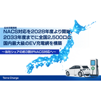 テラチャージ、2028年度よりNACS対応を開始、2033年度までに全国2,500口の国内最大級のEV充電網を構築