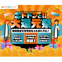 関西電力のEV充電サービス「カンモビチャージ」、充電料金半額などアプリリニューアルを記念して「ドドンと!!大還元祭 第二弾」を実施