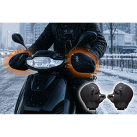 【新商品】冬のバイクの「手が寒い」を解決。さらに透明窓でウインカーやホーンも見て操作できる、裏起毛ハンドルカバーが登場