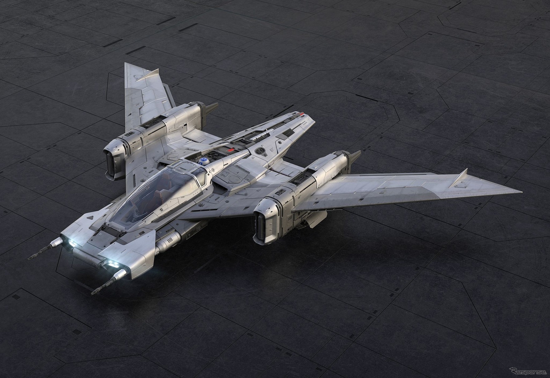 画像:映画『スター・ウォーズ/スカイウォーカーの夜明け』に登場するポルシェがデザインした宇宙船、「トライウィングS-91xペガサススターファイター」